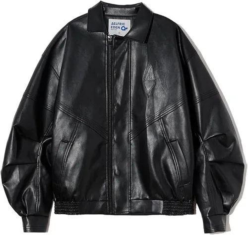 Aelfric Eden Chaqueta universitaria con estampado de amor y letras para hombre, chaqueta de béisbol con gráficos vintage, unisex, ropa de calle