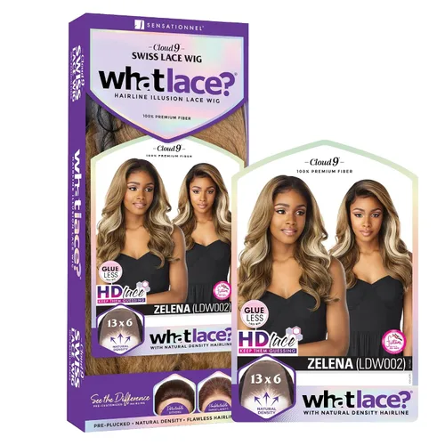 Miniatura 8 de Sensationnel What Lace Pelucas 13X6 - Zelena Frontal de Encaje Atado a Mano Sin Pegamento Sintético con Densidad Natural Línea de Cabello 2 MARRÓN