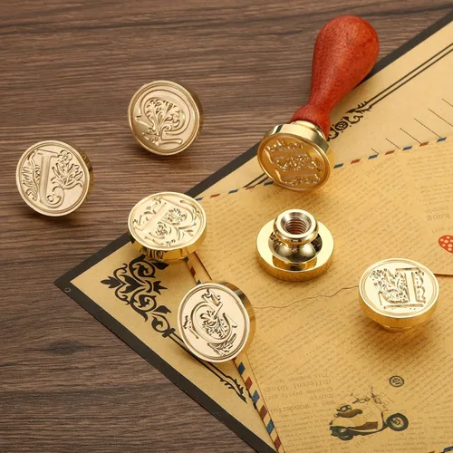 Miniatura 6 de PATIKIL Sello de cera del alfabeto V, sello de cera de sellado de letra inicial, cabeza de latón retro clásico para tarjetas de invitación de sobre