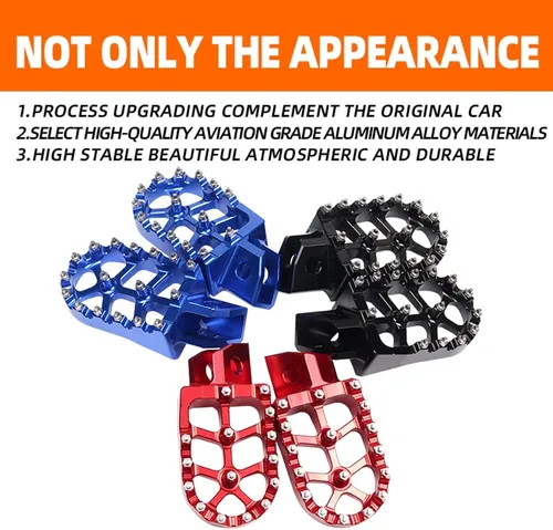 Miniatura 6 de Reposapiés de motocicleta CNC Wide Foot Pegs Pedal para Yamaha YZ80 YZ125 YZ250 YZ500 YZ490 WR200 WR250 WR500 TTR90 TTR110 TTR125 TTR250 XT250
