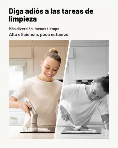 Miniatura 6 de HOTO Cepillo giratorio eléctrico de mano de mango corto, IPX7, resistente al agua, cepillo de limpieza de baño, máximo 22 pulgadas-lb, con 9
