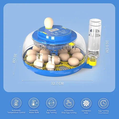 Miniatura 8 de 18 incubadoras de huevos con giro automático de huevos y control de humedad, pantalla de temperatura para incubar pollo, pato, codorniz, pájaros