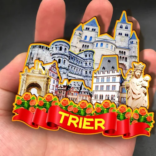 Miniatura 4 de Alemania Trier - Imán de madera 3D para nevera, recuerdos coleccionables, decoración hecha a mano, artesanías 2