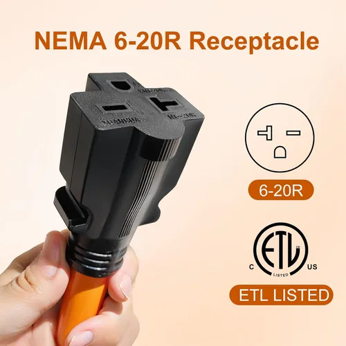 Miniatura 3 de Cable adaptador de soldador NEMA 6-50P a 6-20R de 1.5 pies, adaptador de carga de vehículo eléctrico, 20 amperios, 250V, cable SJTW 12AWG* 3C