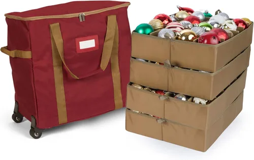 Miniatura 87 de Covermates Keepsakes Bolsa de almacenamiento ajustable para adornos, poliéster resistente, separadores acolchados y bandejas FlexGrid, organizador