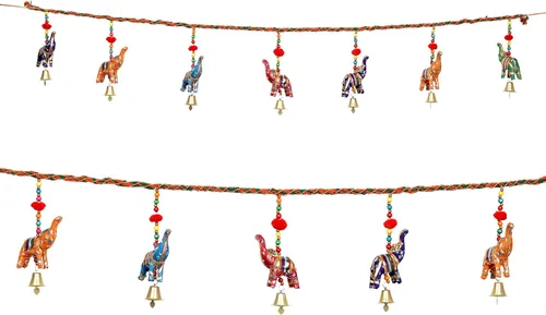 Miniatura 3 de Guirnalda Toran Bandanwar para colgar en la pared para puerta con pompones, decorativo para interiores y exteriores, decoración del hogar, oficina