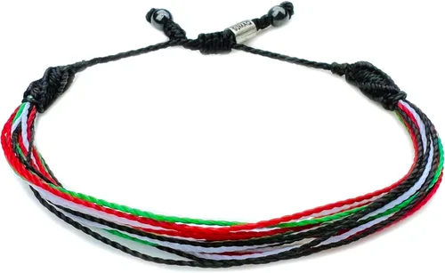 Miniatura 31 de Rumi Sumaq Pulseras de Orgullo y Bandera del País con Atadura de Tirón — Pulseras Macramé Trenzadas a Mano, Nudo de Pescado y Trenzadas Ajustables
