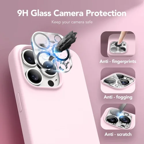 Miniatura 567 de GONEZ Funda de silicona para iPhone 15 Pro Max, compatible con Magsafe, protector de cámara + protector de pantalla, forro de microfibra suave
