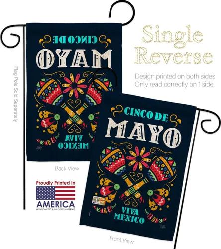Miniatura 5 de Breeze Decor Cinco de Mayo Viva México - Juego de banderas de jardín para fiesta de verano, cactus, piñata, sombrero, fiesta mexicana, pequeña