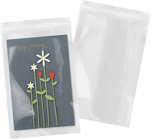 Miniatura 10 de iMailer - 100 unidades - Bolsas de celofán transparente de 10 x 13 pulgadas con autosellado - Bolsas grandes de plástico resellables de polietileno