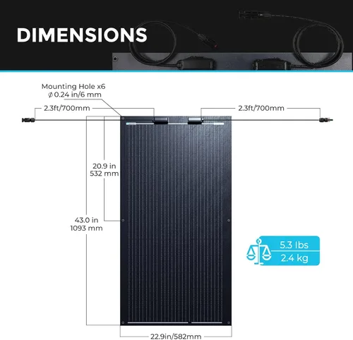 Miniatura 7 de Renogy - Panel solar Black Division de 100 W, 12 V, ligero, semiflexible, negro, negro, cargador fuera de la red eléctrica para caravana, lancha