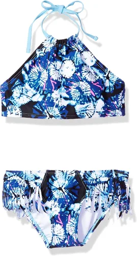 Miniatura 31 de Kanu Surf Mahina bikini halter de 2 piezas para niñas, traje de baño para playa mahina azul