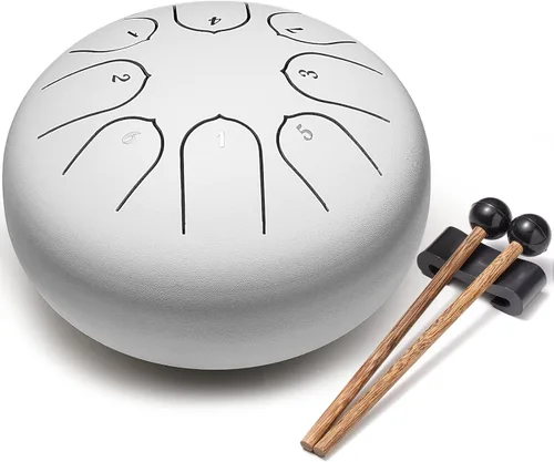Lronbird Tambor de lengua de acero, instrumento de percusión de 8 notas de 6 pulgadas para educación musical, meditación, relajación, calmante,