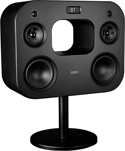Fluance Fi70 Sistema de música inalámbrico de alta fidelidad de tres vías con potente amplificador y subwoofers dobles de 8 pulgadas (ceniza negra)