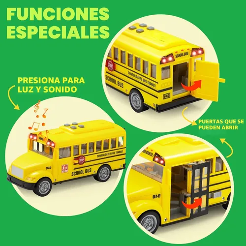 Miniatura 6 de JOYIN Juego de 4 piezas de vehículos de 7 pulgadas de largo, autos para niños pequeños con luces y sonido de sirena, incluyendo coche de policía