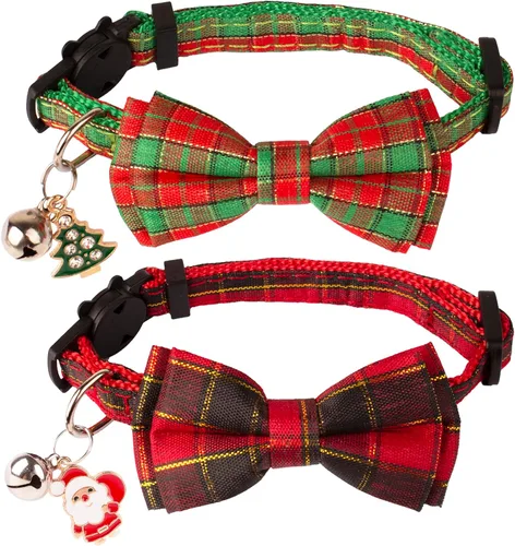 Miniatura 9 de ADOGGYGO Collares de gato de Halloween con campana de lazo, collar de moño para gatito, tela de araña, calavera, collares de Halloween para niñas