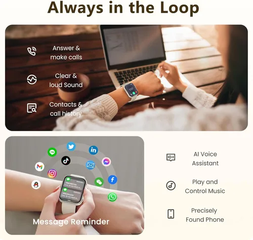 Miniatura 2 de Reloj inteligente para hombres y mujeres, llamada Bluetooth, más de 120 modos deportivos, rastreador de fitness, seguimiento del sueño, contador