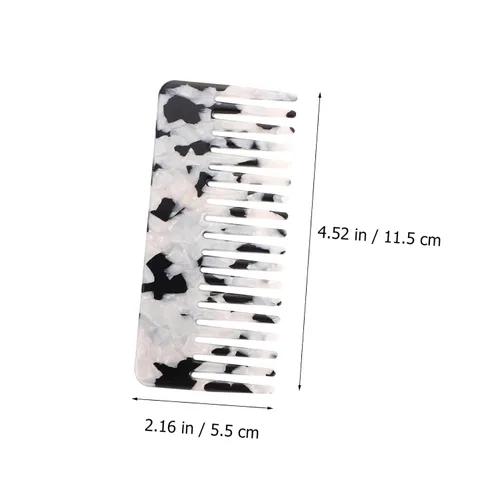 Miniatura 2 de Beaupretty Peine de dientes anchos antiestático de 4.52 pulgadas para desenredar cabello húmedo y seco con agarre cómodo y masaje en el cuero