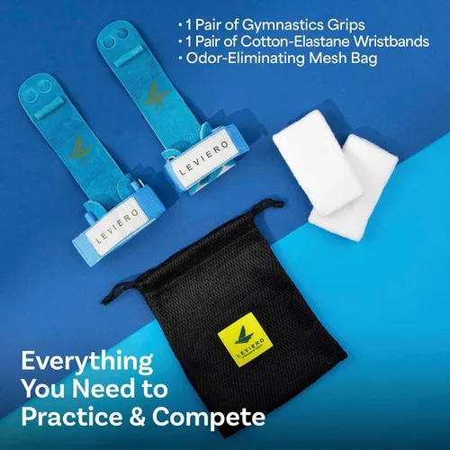 Miniatura 5 de Juego de agarres de gimnasia para niñas de gimnasia, agarres con cuero suave, correas de velcro y agujeros ajustables para los dedos, para todas