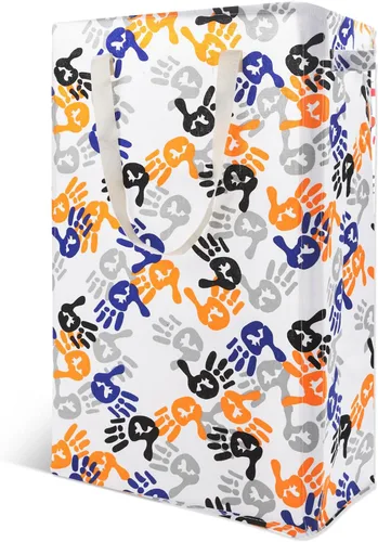 Miniatura 18 de Odonata Cesta de lavandería delgada con asas, cesta plegable para ropa sucia, bolsa de ropa sucia estrecha, cesta plegable para ropa sucia, 45 Gris