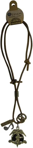 Miniatura 3 de EBSEM Collar de leyendas musicales, cordón de cuero genuino para hombres y mujeres