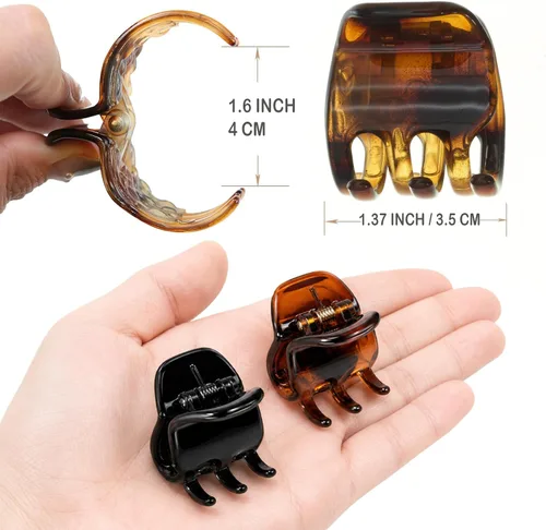 Miniatura 4 de Pinzas de garra medianas para mujer, paquete de 4 pinzas para el cabello, accesorios antideslizantes de 1.37 pulgadas para el cabello para fácil
