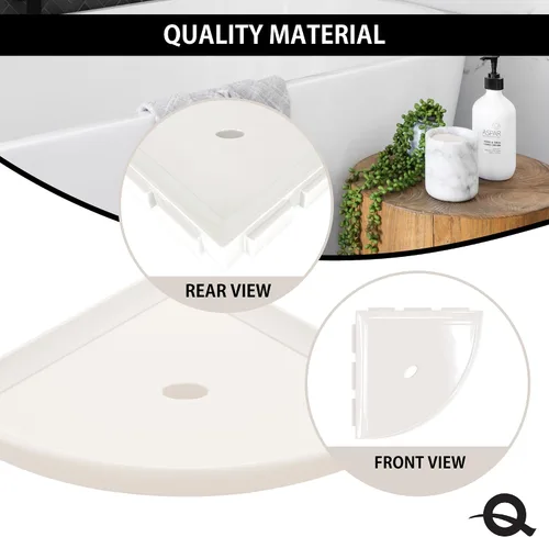 Miniatura 3 de Questech Decor - Estante esquinero de ducha, con tapa para una nueva construcción, estante esquinero de ducha para paredes de azulejos, organizador