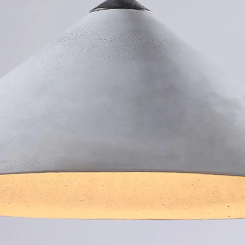 Miniatura 6 de Luces colgantes de hormigón de estilo industrial moderno, lámpara colgante cónica japonesa Wabi-Sabi gris, lámpara colgante cónica de cúpula