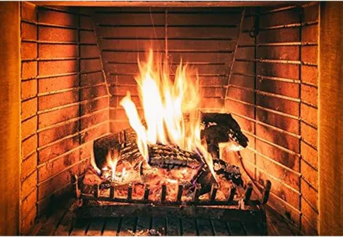 Miniatura 4 de Renaiss Telón de fondo de chimenea de Navidad de 10 x 6.5 pies, fondo vintage para fotografía de Navidad, suministros de fiesta de Año Nuevo