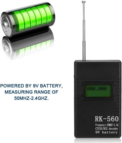 Miniatura 6 de Contador de frecuencia portátil, RK560 preciso 50 MHz-2.4 GHz, contador de frecuencia, prueba de radiofrecuencia portátil, para radio de dos vías
