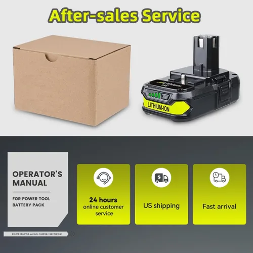Miniatura 6 de Masione Reemplazo 2P 3.6Ah para batería Ryobi de 18 V de litio compatible con batería Ryobi P108 P102 P103 P104 P105 P107 P109 P122 18 voltios