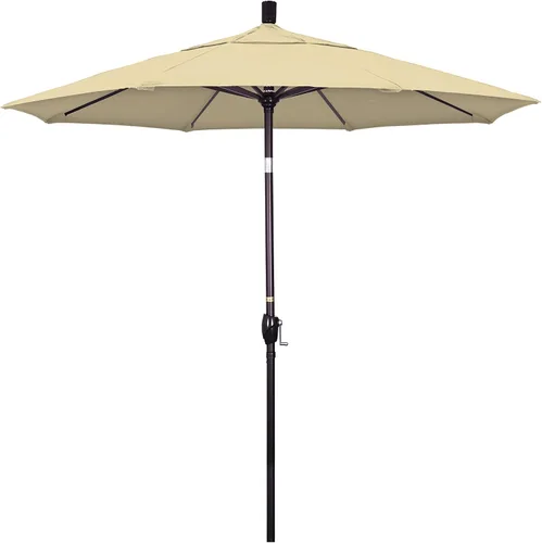 Miniatura 6 de California Umbrella Sombrilla redonda de aluminio de 7.5 pies, manivela elevadora, botón de inclinación, poste de bronce, Sunbrella Air Blue
