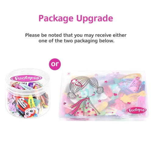 Miniatura 6 de Funtopia Pinzas para el cabello para niñas, 100 piezas de broches de metal antideslizantes, pasadores para niños, adolescentes y mujeres, lindos