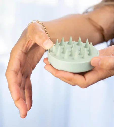 Miniatura 6 de Cepillo de champú masajeador de cuero cabelludo y cabeza para el crecimiento del cabello, la caspa y el cuero cabelludo seco (azul)