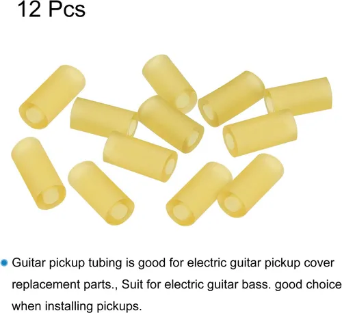Miniatura 3 de MECCANIXITY Tubo de pastilla de guitarra, tubo de goma, accesorios de guitarra para montaje de guitarra eléctrica o ajuste de altura, paquete de 12