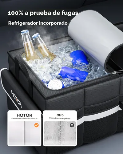 Miniatura 3 de HOTOR Organizador de maletero, organizador de automóvil con enfriador de automóvil integrado a prueba de fugas, organizador plegable para maletero