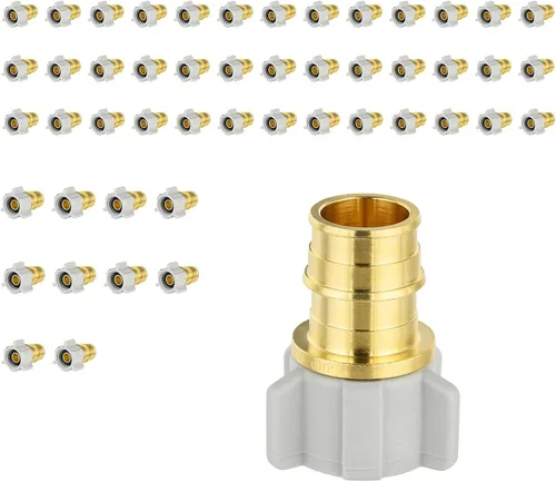 Miniatura 13 de Paquete de 2 adaptadores giratorios NPT hembra Niikappu de 3/4 pulgadas PEX A x 1/2 pulgadas, accesorio de expansión Pex-A de flujo completo