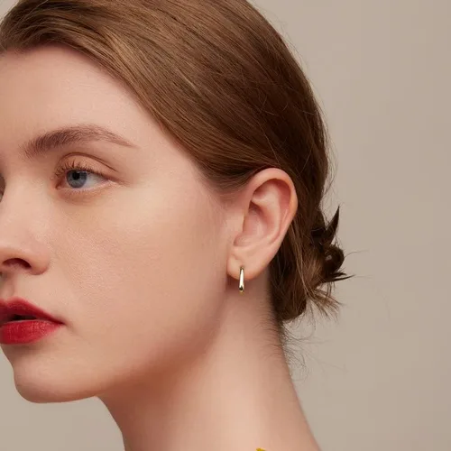 Miniatura 3 de BISAER 925 Sterling Silver Cute Hoop Earrings for Women Hypoallergenic Small Sleeper Tragus Hoop Earrings Cartilage Jewelry Gifts