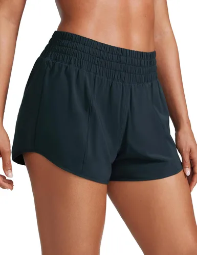 Miniatura 70 de CRZ YOGA Pantalones cortos de correr de cintura alta para mujer de 2.5 pulgadas, forro de malla de secado rápido para entrenamiento deportivo