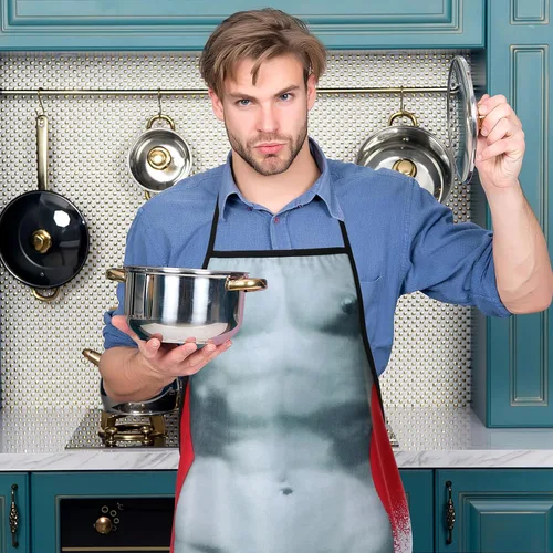 Miniatura 3 de Cabilock Delantal de cocina novedoso para hombre, divertido delantal de estatua de David para adultos para asar a la parrilla, hornear, cocina