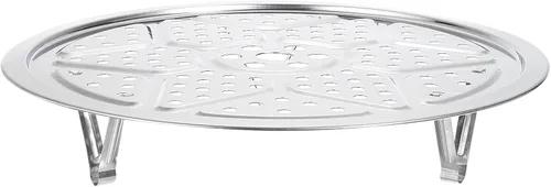 Miniatura 6 de uxcell Rejilla de vaporización de acero inoxidable con soporte, bandeja de vaporización de 26 cm para utensilios de cocina al vapor, olla a presión