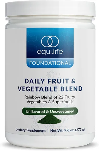 Miniatura 10 de Equilife Suplemento diario de frutas y verduras, 22 frutas, verduras y superalimentos para apoyar la energía y la salud general, fibra, sin azúcar