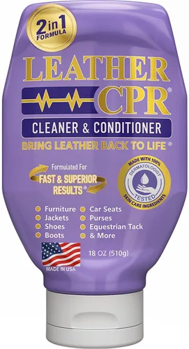 Limpiador y acondicionador de cuero Leather CPR 18oz - Limpia, acondiciona, restaura y protege muebles de cuero, bolsos, asientos de coche,