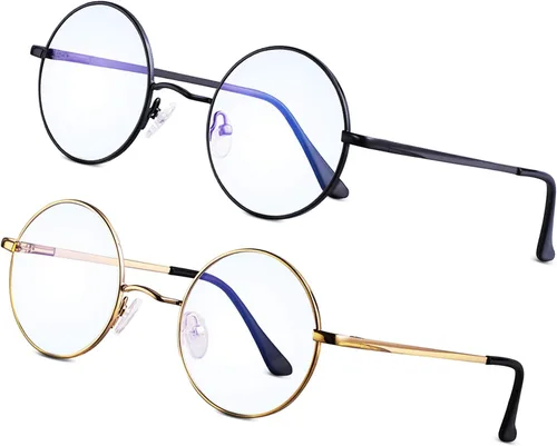 Miniatura 10 de Brigtlaiff - Lentes redondos con bloqueo de luz azul para hombres y mujeres, anteojos para computadora, juegos y TV, antifatiga ocular con marco