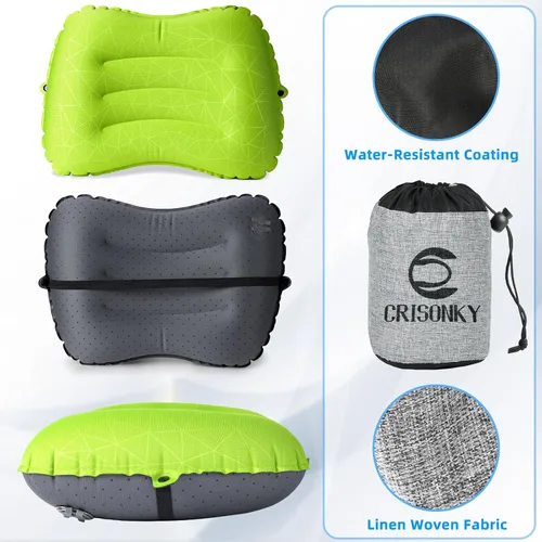 Miniatura 5 de Almohada de camping Crisonky - Almohada inflable - Almohada de viaje para mochileros y avión, soporte lumbar 2.0, almohada inflable, ultraligera