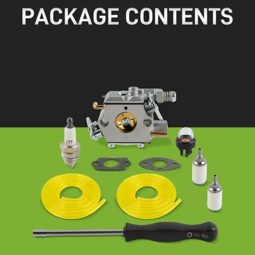 Miniatura 7 de 309376002 Carburador para motosierra de gas Ryobi RY3714 RY3716 Carb with Gasket Fuel Filter Fuel Line Hose Spark Plug Primer Bulb Adjustment Tool