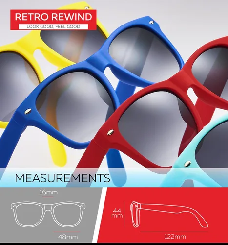 Miniatura 5 de Gafas de sol Retro Rewind para niño, niña, de 3-12 años, gafas de sol para niño resistentes a las roturas, con protección UV400, negro, talla única