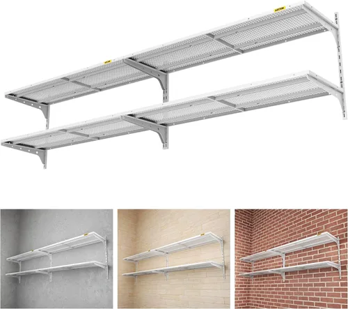 Miniatura 9 de Aecxm Paquete de 1 estantería de garaje de 1.3 x 3 pies para montaje en pared, capacidad de carga de 400 libras, 15.6 x 36 pulgadas por estante