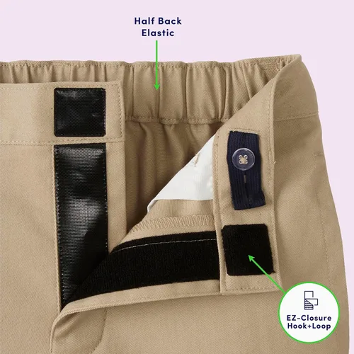 Miniatura 5 de French Toast Pantalones cortos adaptables con frente plano para niño con cierre de velcro y cintura elástica