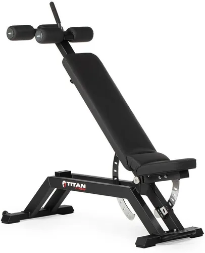Titan Fitness TITAN Series FID Banco de pesas ajustable con 70 ángulos planos, inclinación, declinación, clasificación de 600 libras, acolchado de